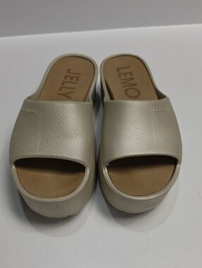 Lemon Jelly Sunny Women's Beige Platform Slide Sandals - Size 8 to 8.5 (EU-39)